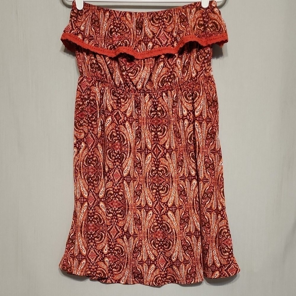 Faded Glory Abstract Pattern Strapless Dress